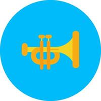 trompeta plano circulo icono vector