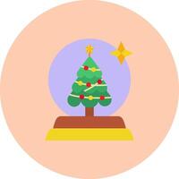 Snow globe Flat Circle Icon vector