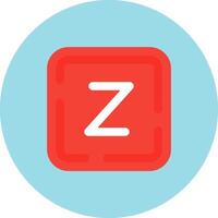 Letter z Flat Circle Icon vector