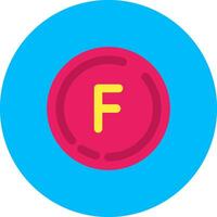 Letter f Flat Circle Icon vector