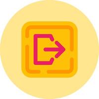 Logout Flat Circle Icon vector