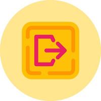 Logout Flat Circle Icon vector