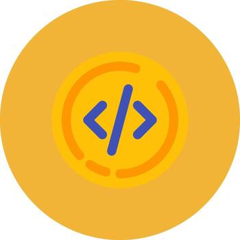 Code Flat Circle Icon vector
