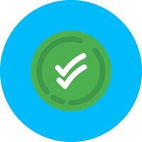 Double check Flat Circle Icon vector