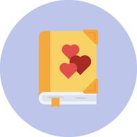 Romantic novel Flat Circle Icon vector