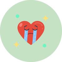 Cry Flat Circle Icon vector