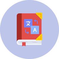 Language learning Flat Circle Icon vector