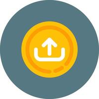 Upload Flat Circle Icon vector