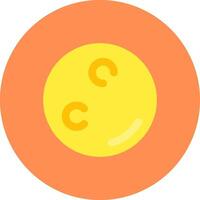 Moon Flat Circle Icon vector