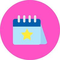 Calender Flat Circle Icon vector