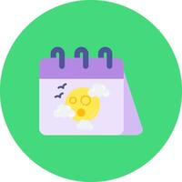 Calender Flat Circle Icon vector