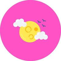 Full moon Flat Circle Icon vector