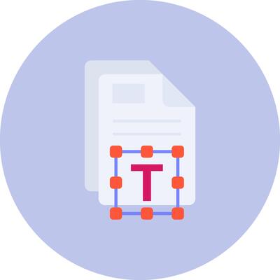 Text Flat Circle Icon
