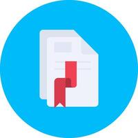 Bookmark Flat Circle Icon vector