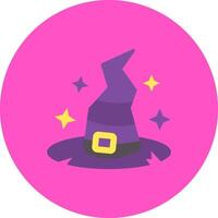 Witch hat Flat Circle Icon vector