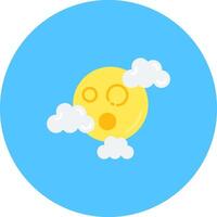 Full moon Flat Circle Icon vector