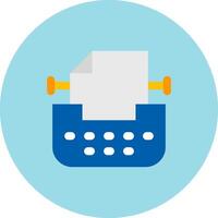 Typewriter Flat Circle Icon vector