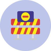 Road closed Flat Circle Icon vector