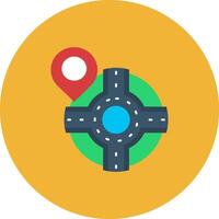 Pin Flat Circle Icon vector