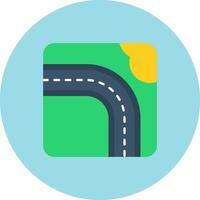 Highway Flat Circle Icon vector