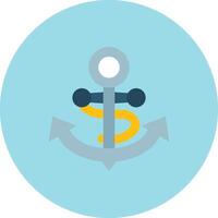 Anchor Flat Circle Icon vector