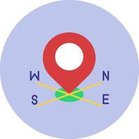 Corrdinate Flat Circle Icon vector