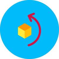 Rotate left Flat Circle Icon vector