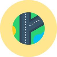 Road Flat Circle Icon vector