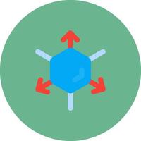 3d coordinate axis Flat Circle Icon vector