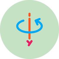 3d rotate y axis Flat Circle Icon vector