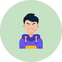 Angry Flat Circle Icon vector