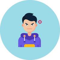 Angry Flat Circle Icon vector