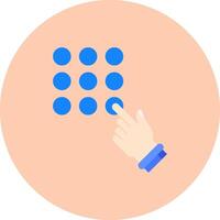 Password Lock Flat Circle Icon vector