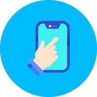 Touch Device Flat Circle Icon vector