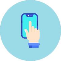 Touch Device Flat Circle Icon vector