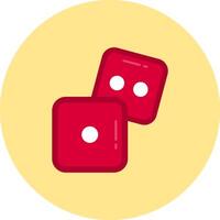 Dice Flat Circle Icon vector