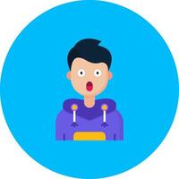 Surprised Flat Circle Icon vector