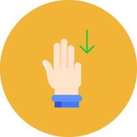 Three Fingers Down Flat Circle Icon vector