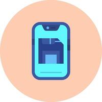 Save Flat Circle Icon vector