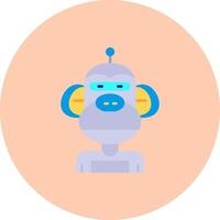 robot plano circulo icono vector