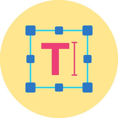 Text Flat Circle Icon