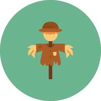 Scarecrow Flat Circle Icon vector