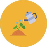 Watering Flat Circle Icon vector