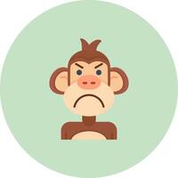 Angry Flat Circle Icon vector