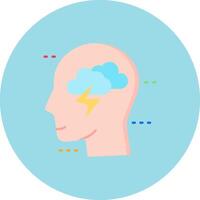 Brainstorm Flat Circle Icon vector