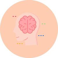 Brain Flat Circle Icon vector