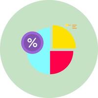 Percentage Flat Circle Icon vector