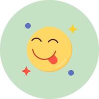 Tongue Flat Circle Icon vector