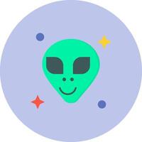 Alien Flat Circle Icon vector