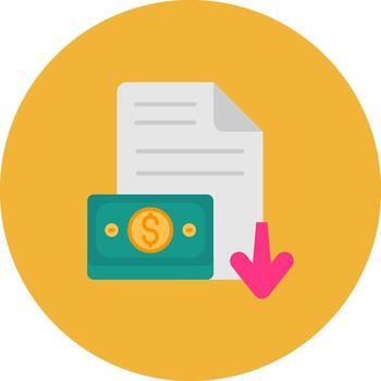 Decrease Flat Circle Icon vector